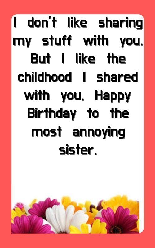 happy birthday wishes for little sister